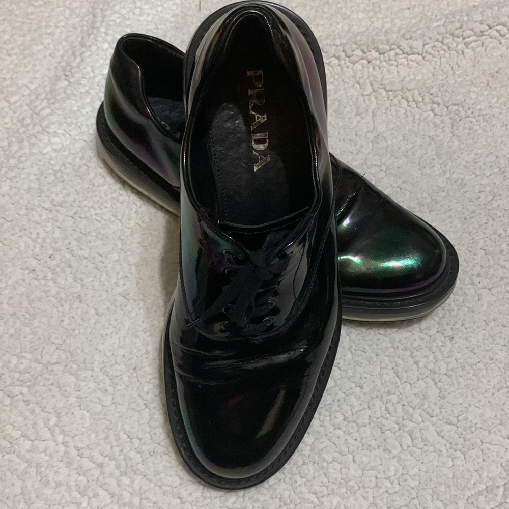 Prada Oil slick iridescent Lace Up Shoes - Picture 2 of 9
